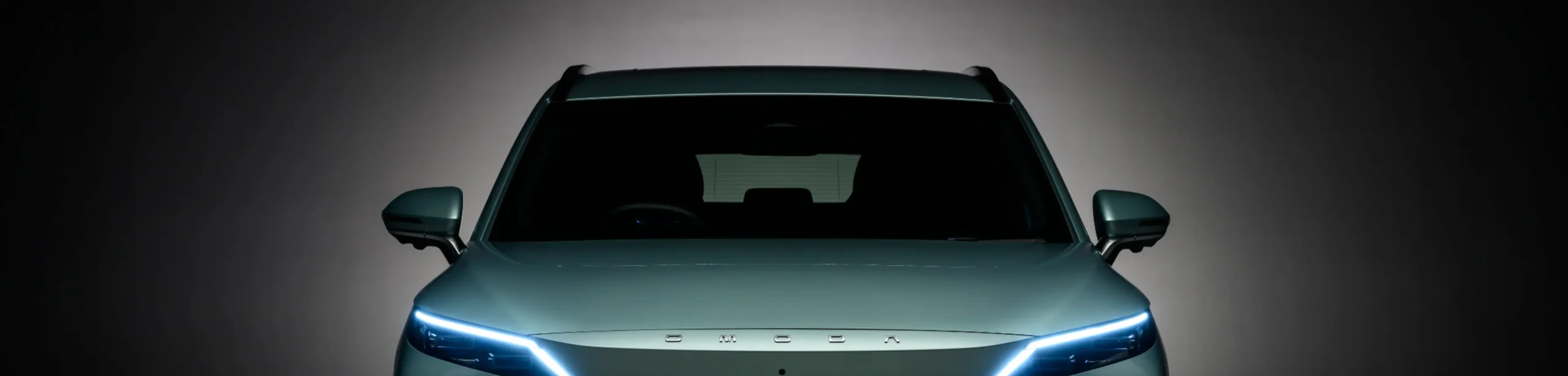Close up of the OMODA LED headlights