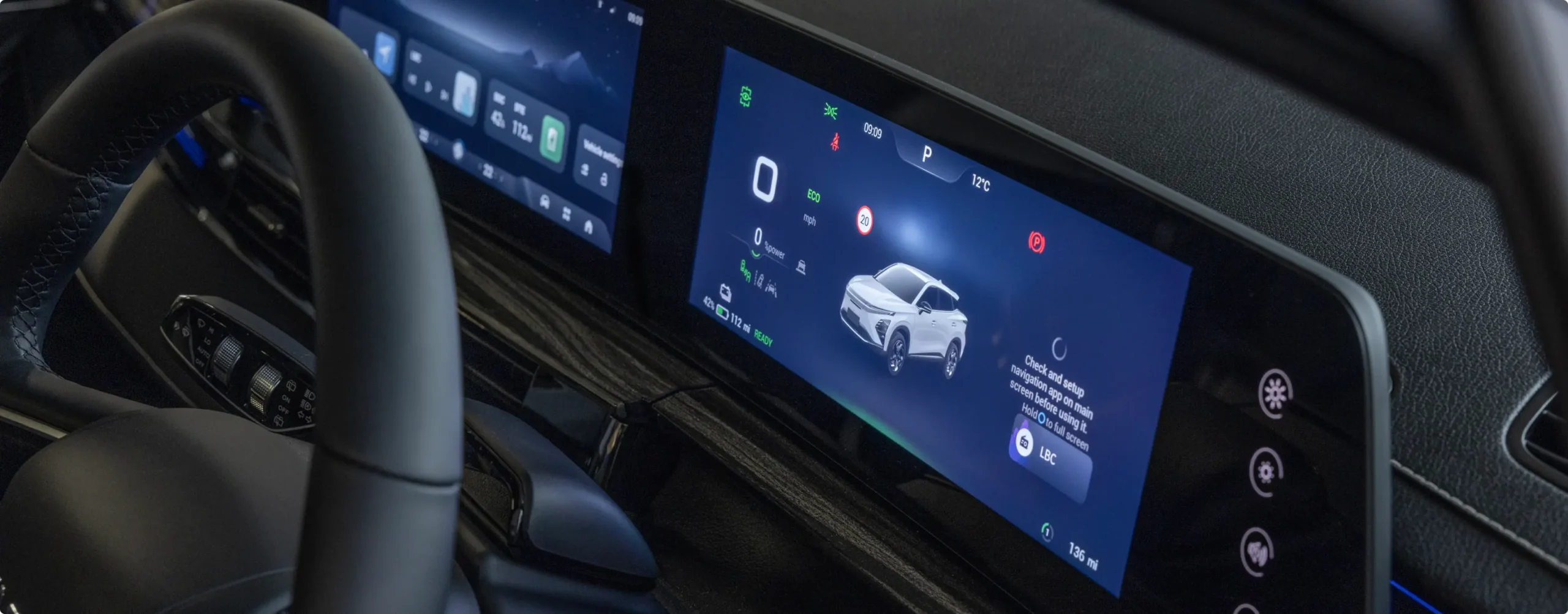 Close up of car dashboard