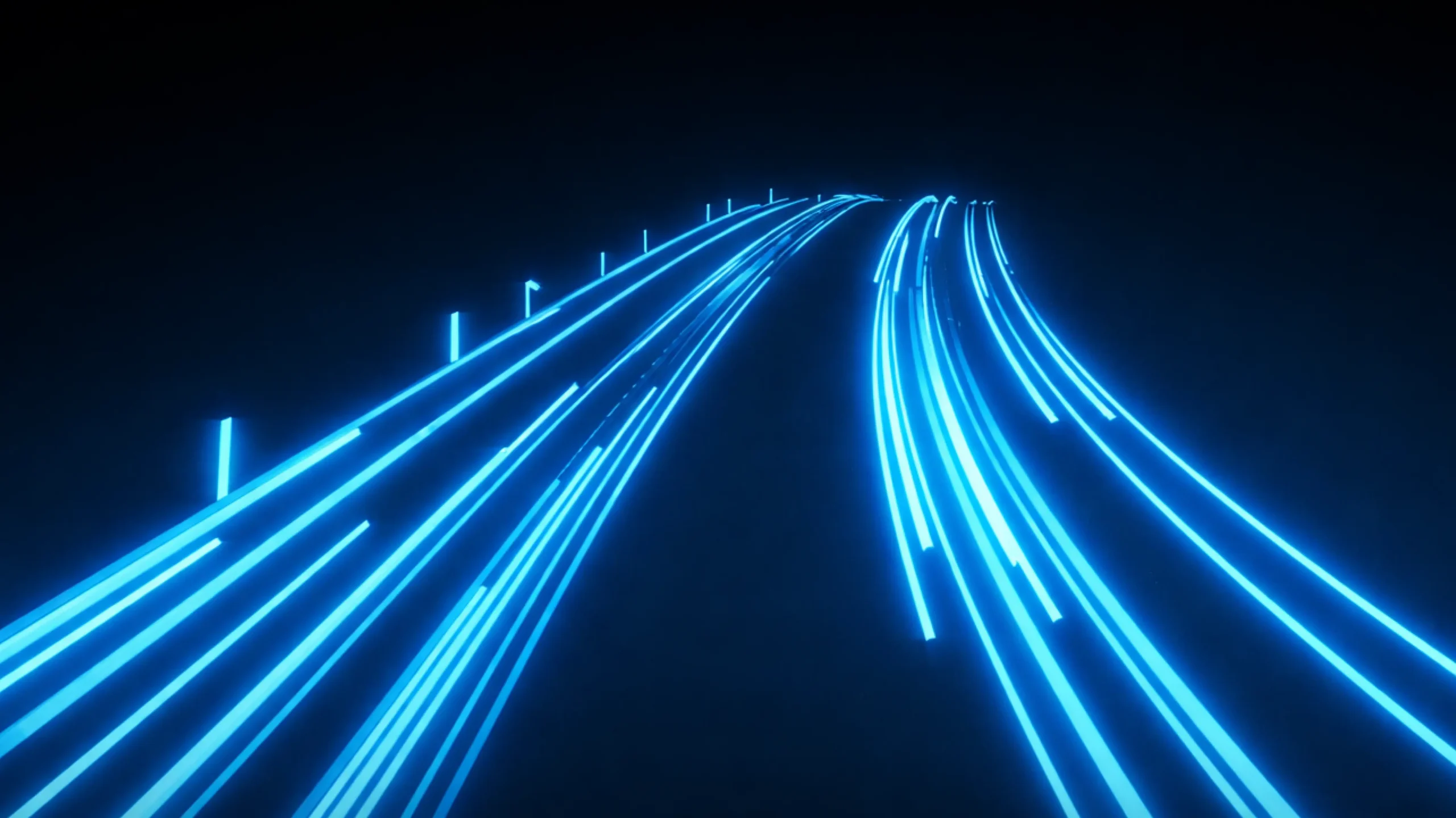 LED blue lights used to light the road