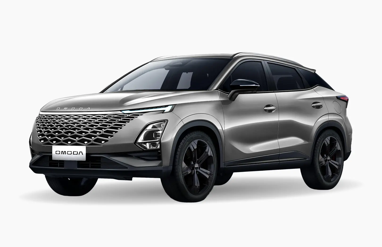 Slide view of a silver OMODA 5 SUV