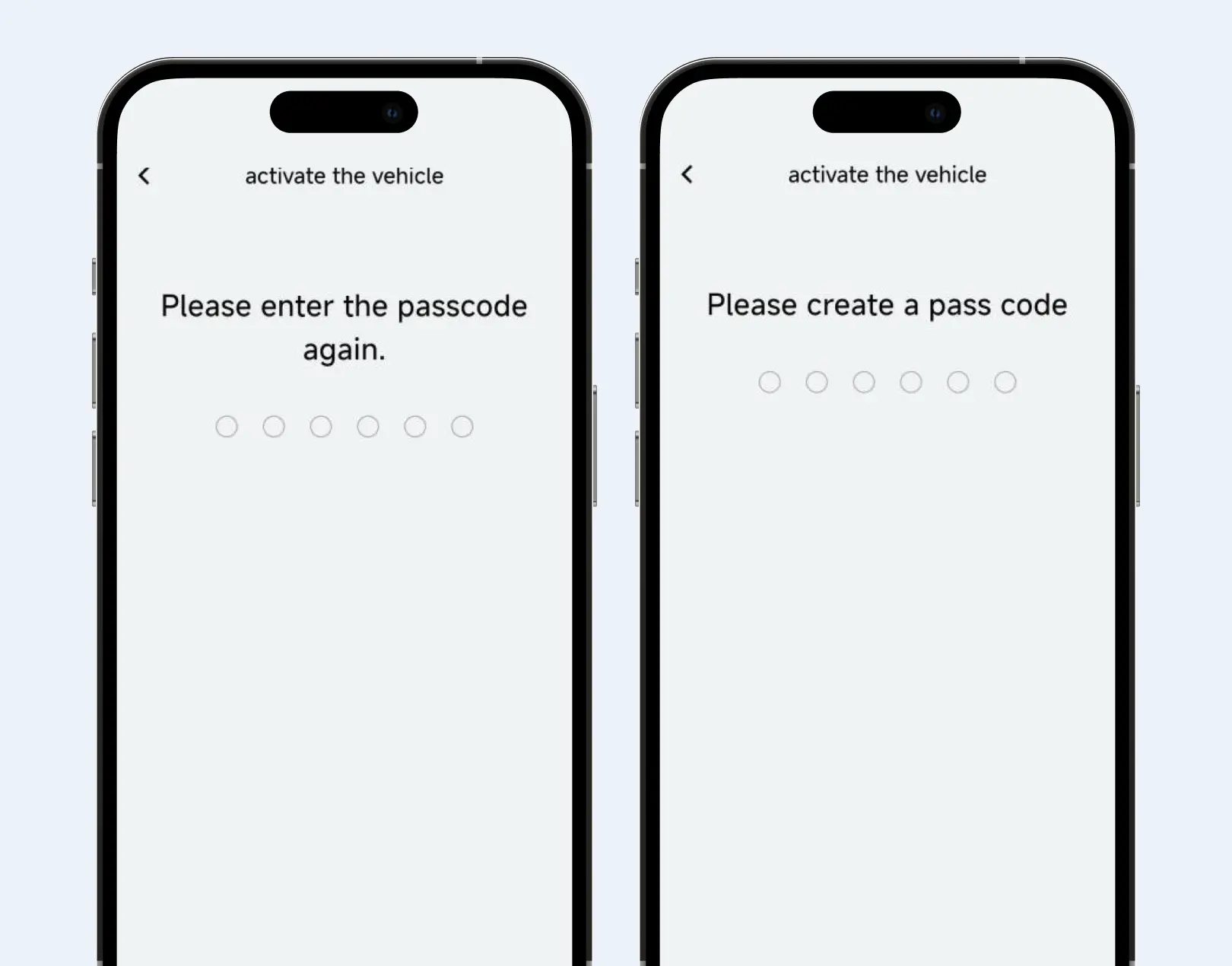 Example of how to activiate your OMODA Vehicle using the app
