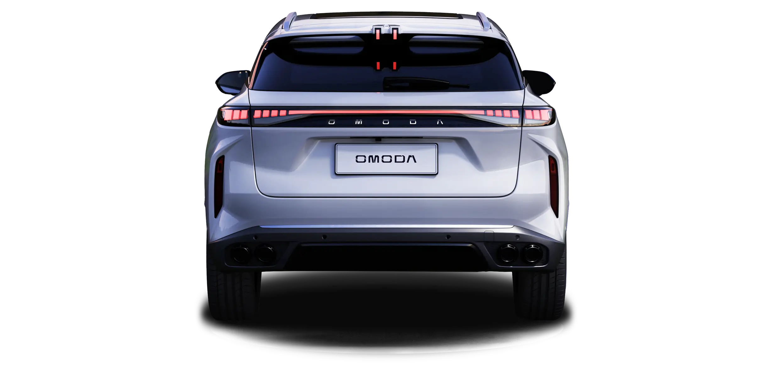 Rear view of Grey OMODA 9